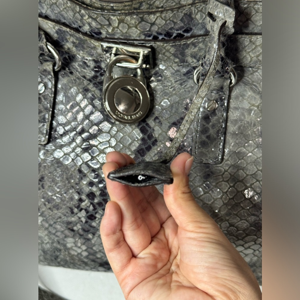 Michael Kors Large Hamilton Python-Print Leather … - image 2